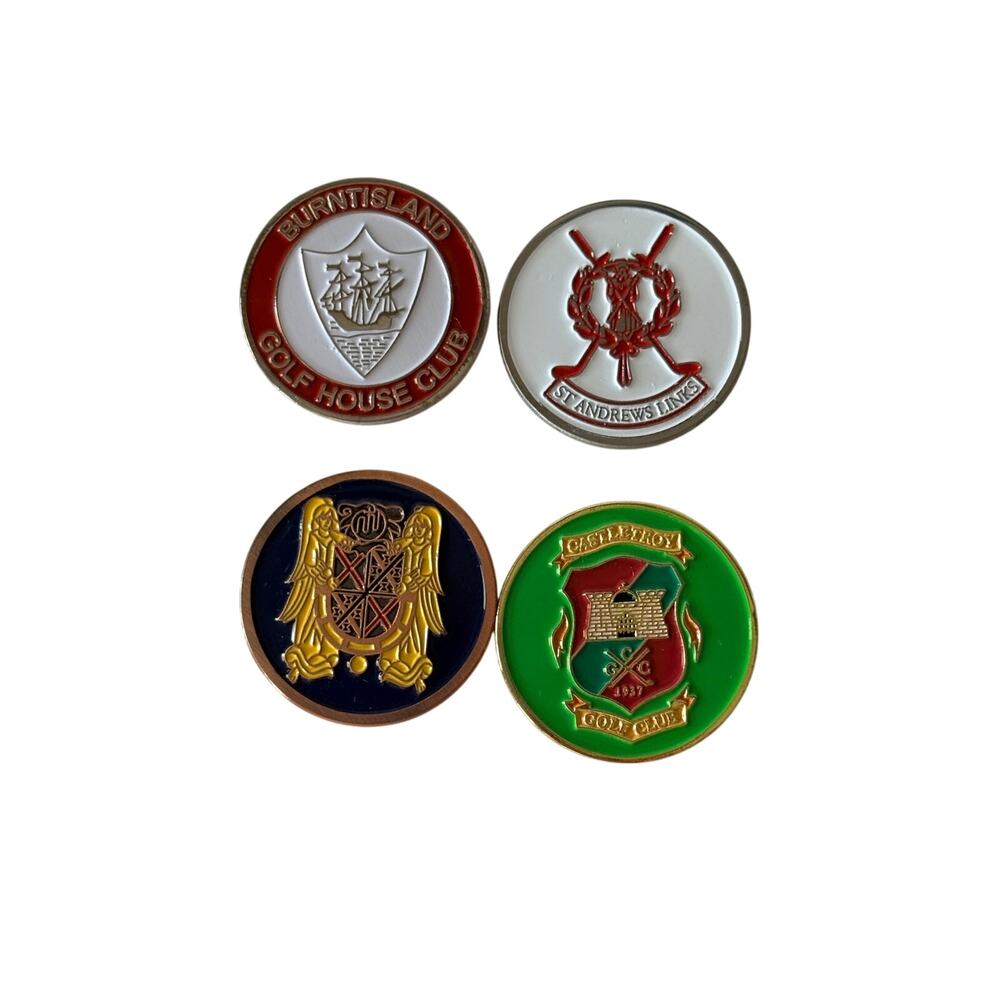 4 International Golf Ball Markers St Andrews Waterford Castle Double Sided